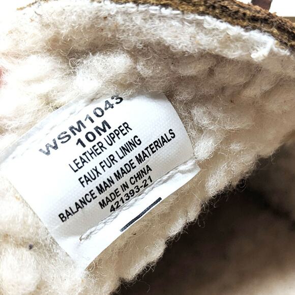 Sperry Shoes Mens 10 Trapper Moccasin Leather Faux Fur Lining Slippers Tan - Picture 7 of 8